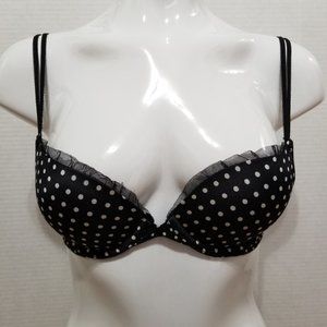 Victoria's Secret bra 32B Very Sexy Push-Up polka dots convertible retro pin up